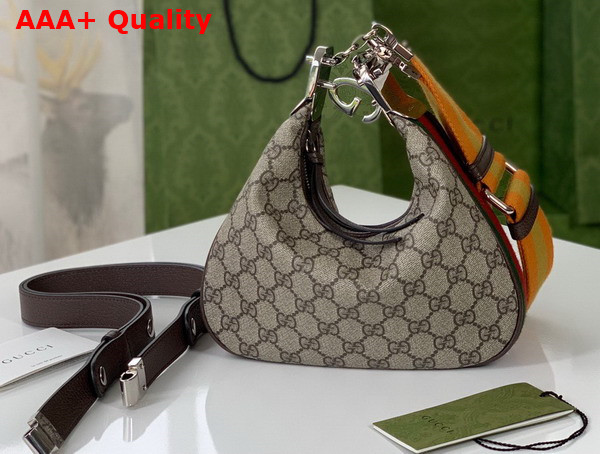 Gucci Attache Small Shoulder Bag Beige and Ebony GG Supreme Canvas 699409 Replica