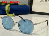 Gucci Aviator Frame Sunglasses Blue and Silver Replica