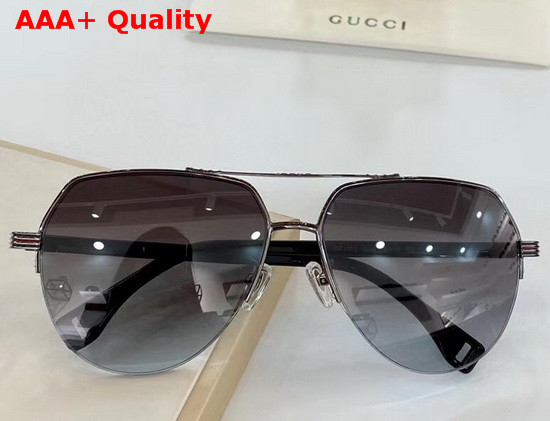 Gucci Aviator Metal Sunglasses Gold GG Patterned Lenses Replica