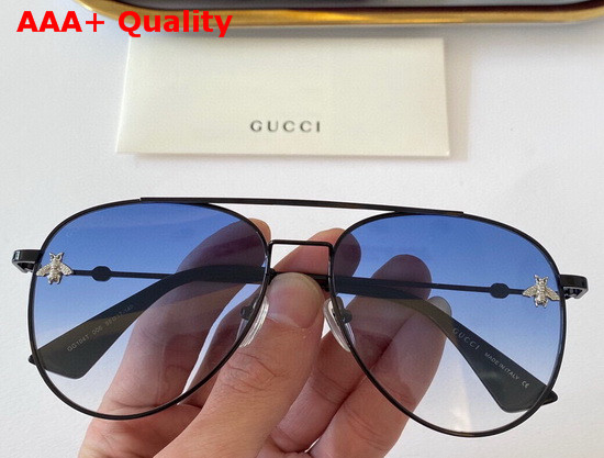 Gucci Aviator Metal Sunglasses Gold GG Patterned Lenses Replica