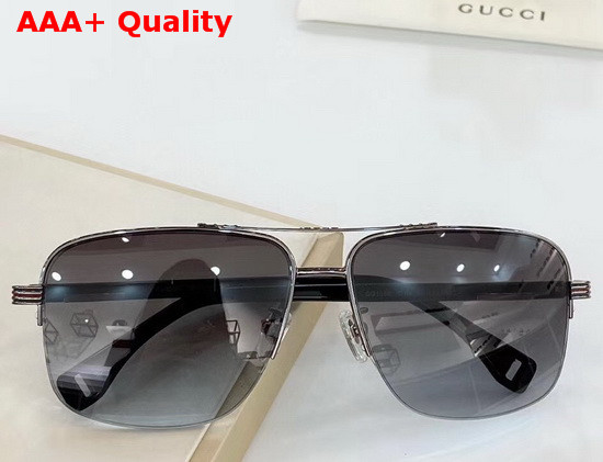 Gucci Aviator Metal Sunglasses Silver and Black Replica