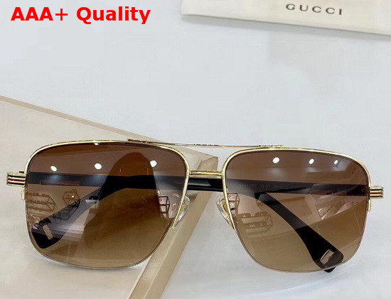 Gucci Aviator Metal Sunglasses Silver and Black Replica