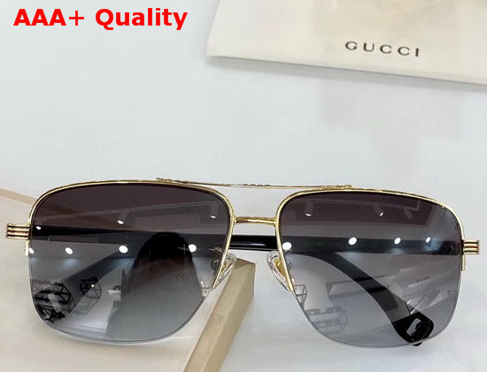 Gucci Aviator Metal Sunglasses Silver and Black Replica