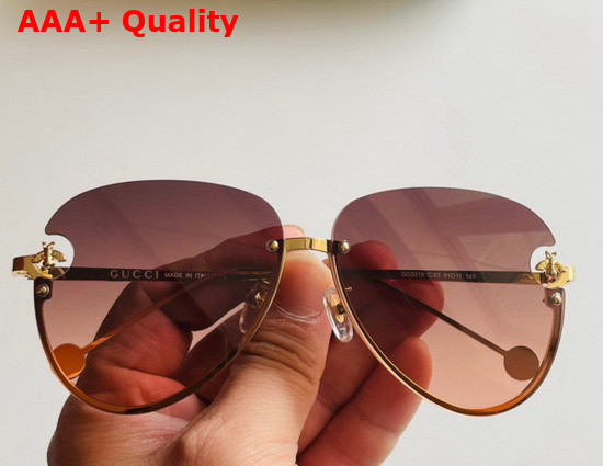 Gucci Aviator Metal Sunglasses with Bee Replica