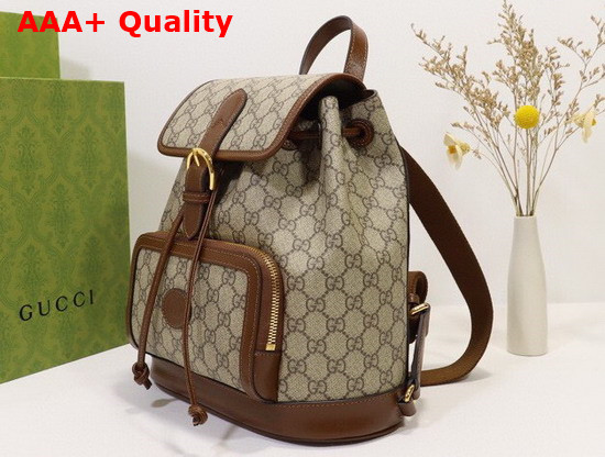 Gucci Backpack with Interlocking G Beige and Ebony GG Supreme Canvas 674147 Replica