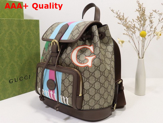 Gucci Backpack with Interlocking G GG Supreme Canvas with Gentum Stars G and Web Print 674147 Replica