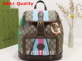 Gucci Backpack with Interlocking G GG Supreme Canvas with Gentum Stars G and Web Print 674147 Replica