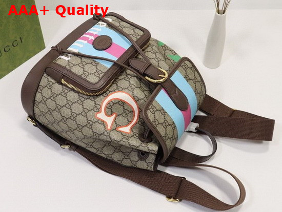 Gucci Backpack with Interlocking G GG Supreme Canvas with Gentum Stars G and Web Print 674147 Replica