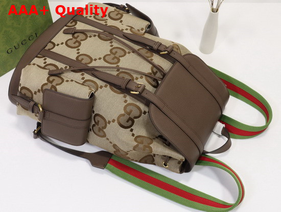 Gucci Backpack with Jumbo GG Camel and Ebony Jumbo GG Canvas 678829 Replica