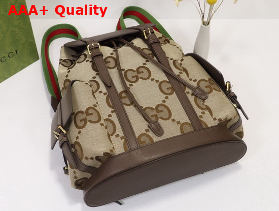 Gucci Backpack with Jumbo GG Camel and Ebony Jumbo GG Canvas 678829 Replica