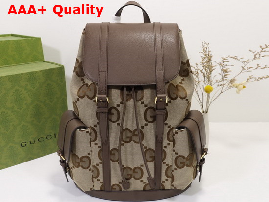 Gucci Backpack with Jumbo GG Camel and Ebony Jumbo GG Canvas 678829 Replica