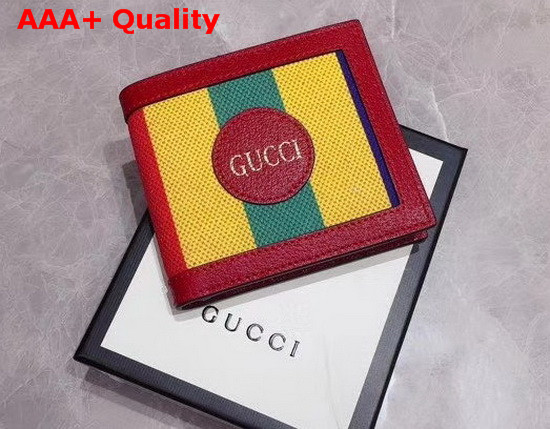 Gucci Baiadera Stripe Canvas Bi fold Wallet 625600 Replica