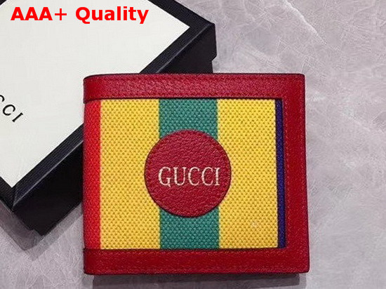 Gucci Baiadera Stripe Canvas Bi fold Wallet 625600 Replica