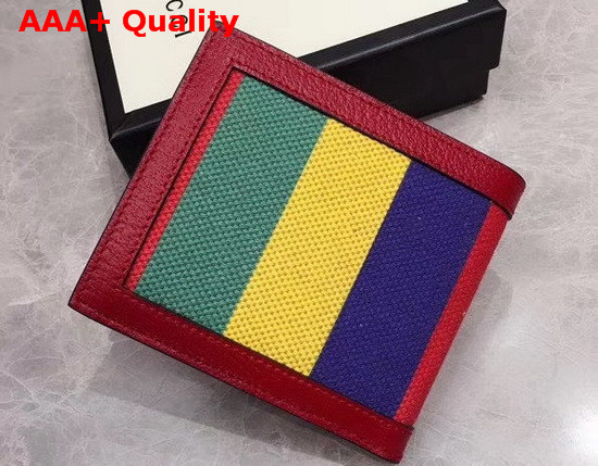 Gucci Baiadera Stripe Canvas Coin Wallet Replica