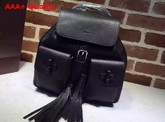 Gucci Bamboo Leather Backpack Black Replica