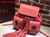 Gucci Bamboo Leather Backpack Watermelon Replica