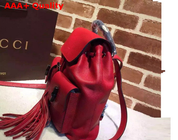 Gucci Bamboo Leather Backpack in Red Replica