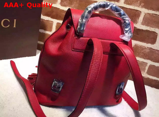 Gucci Bamboo Leather Backpack in Red Replica