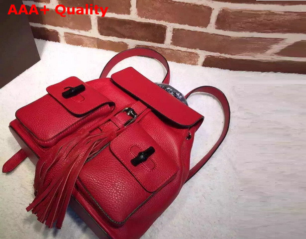 Gucci Bamboo Leather Backpack in Red Replica