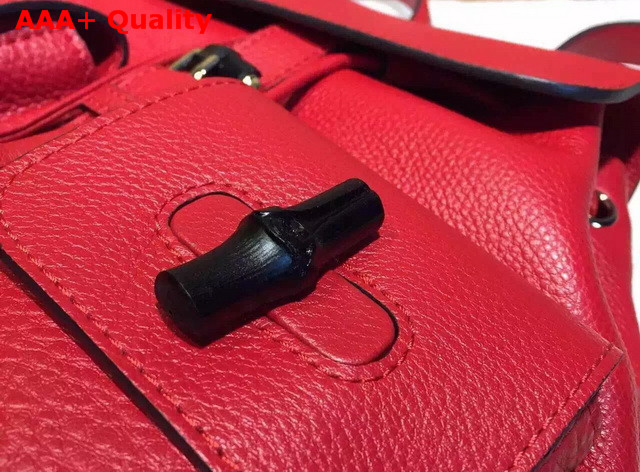 Gucci Bamboo Leather Backpack in Red Replica