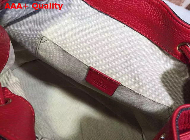 Gucci Bamboo Leather Backpack in Red Replica