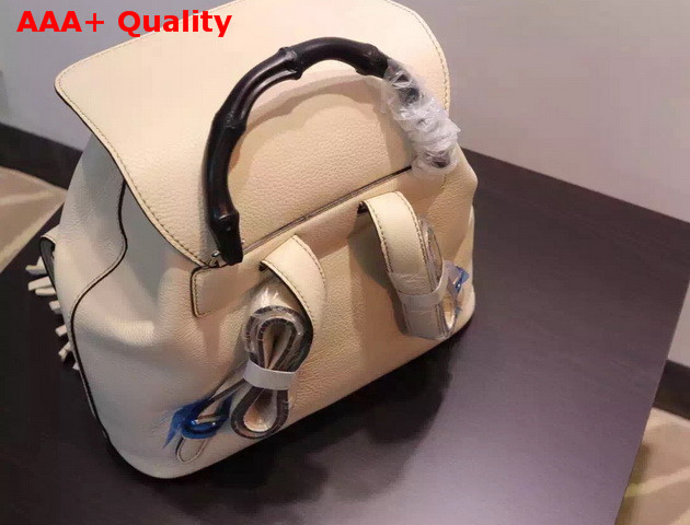 Gucci Bamboo Leather Backpack in White Replica