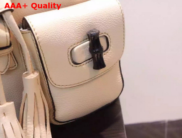 Gucci Bamboo Leather Backpack in White Replica