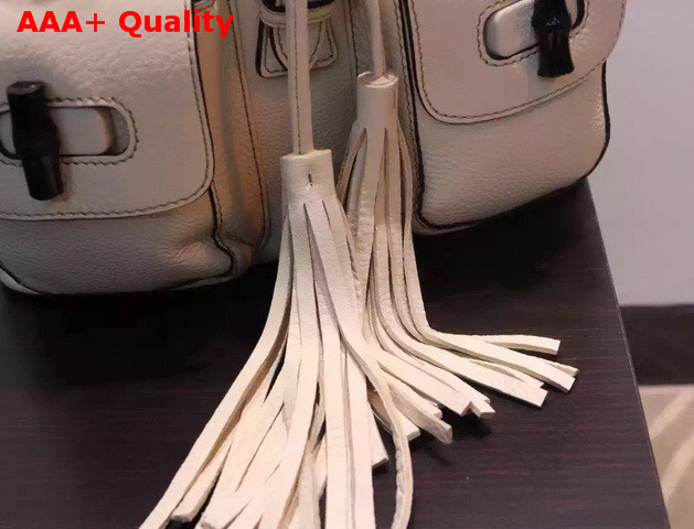 Gucci Bamboo Leather Backpack in White Replica