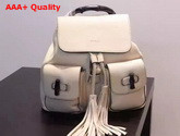 Gucci Bamboo Leather Backpack in White Replica