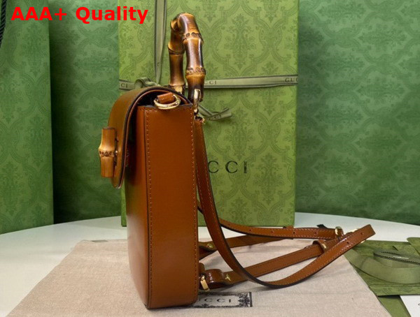 Gucci Bamboo Mini Handbag in Light Brown Leather 702106 Replica