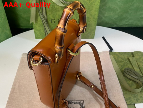 Gucci Bamboo Mini Handbag in Light Brown Leather 702106 Replica