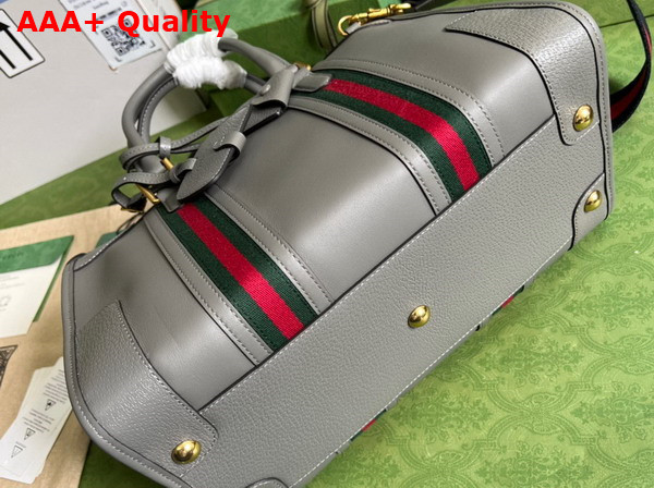 Gucci Bauletto Medium Top Handle Bag in Grey Leather 715666 Replica