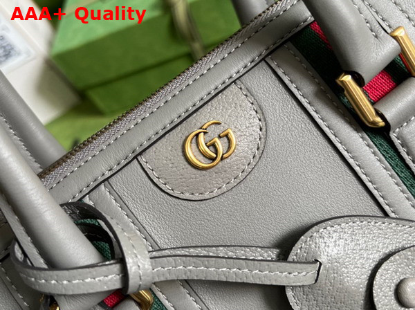 Gucci Bauletto Medium Top Handle Bag in Grey Leather 715666 Replica