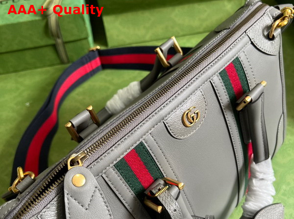 Gucci Bauletto Medium Top Handle Bag in Grey Leather 715666 Replica