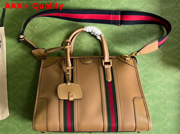 Gucci Bauletto Medium Top Handle Bag in Light Brown Leather 715666 Replica