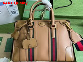 Gucci Bauletto Medium Top Handle Bag in Light Brown Leather 715666 Replica