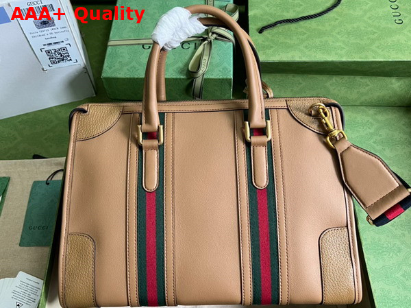 Gucci Bauletto Medium Top Handle Bag in Light Brown Leather 715666 Replica