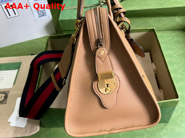 Gucci Bauletto Medium Top Handle Bag in Light Brown Leather 715666 Replica