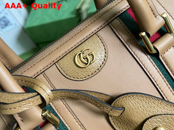 Gucci Bauletto Medium Top Handle Bag in Light Brown Leather 715666 Replica