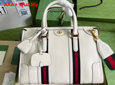 Gucci Bauletto Medium Top Handle Bag in White Leather 715666 Replica