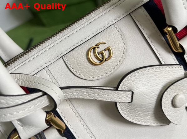 Gucci Bauletto Medium Top Handle Bag in White Leather 715666 Replica