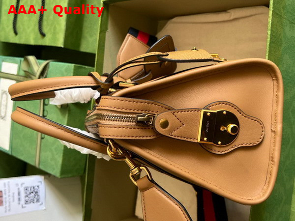 Gucci Bauletto Small Top Handle Bag in Light Brown Leather 715772 Replica