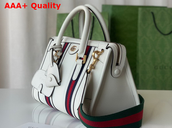 Gucci Bauletto Small Top Handle Bag in White Leather 715772 Replica