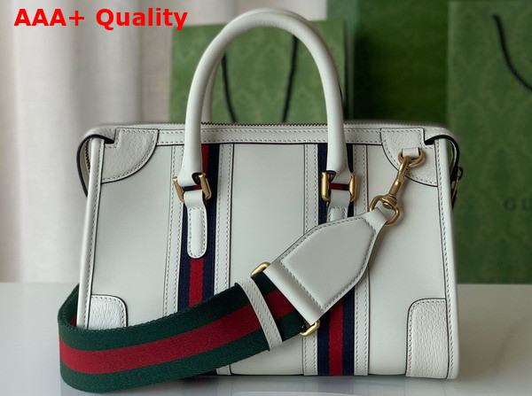 Gucci Bauletto Small Top Handle Bag in White Leather 715772 Replica