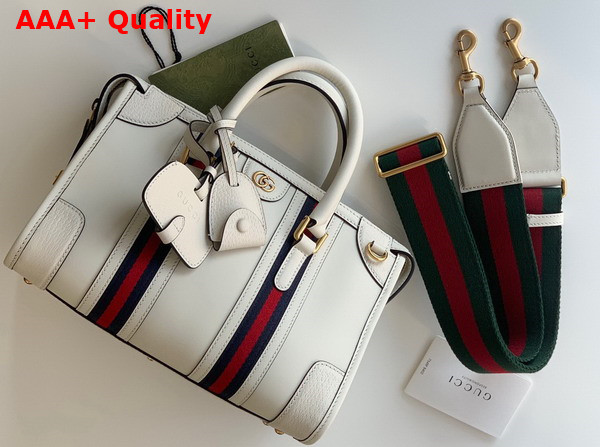 Gucci Bauletto Small Top Handle Bag in White Leather 715772 Replica