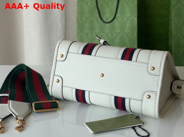 Gucci Bauletto Small Top Handle Bag in White Leather 715772 Replica