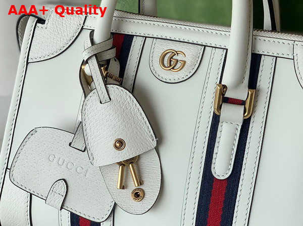 Gucci Bauletto Small Top Handle Bag in White Leather 715772 Replica