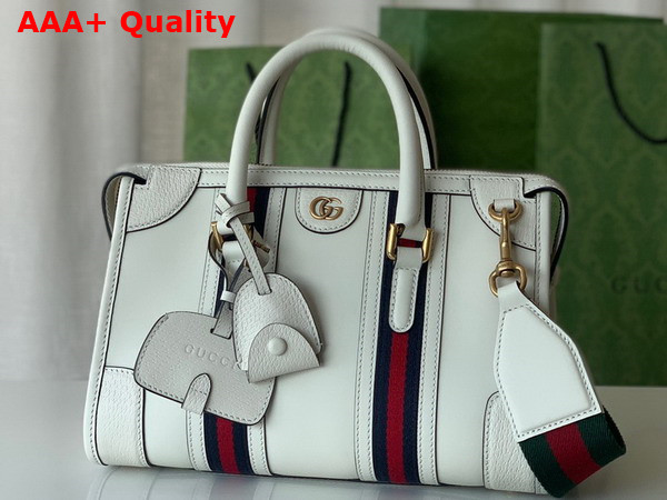 Gucci Bauletto Small Top Handle Bag in White Leather 715772 Replica