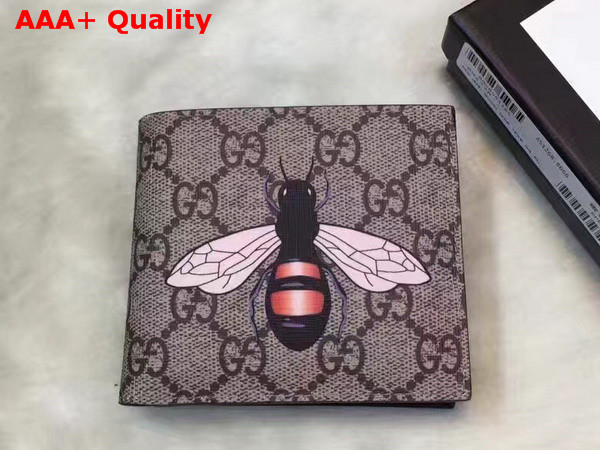 Gucci Bee Print GG Supreme Wallet Replica