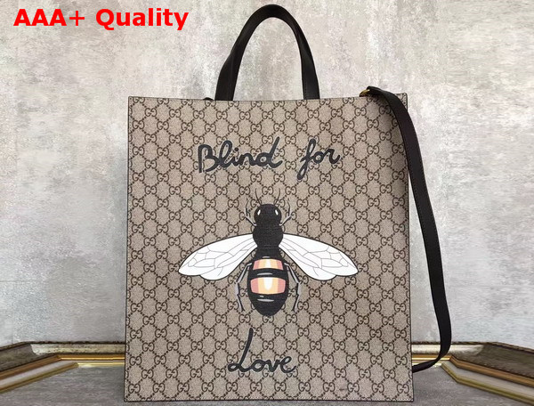 Gucci Bee Print Soft GG Supreme Tote Replica